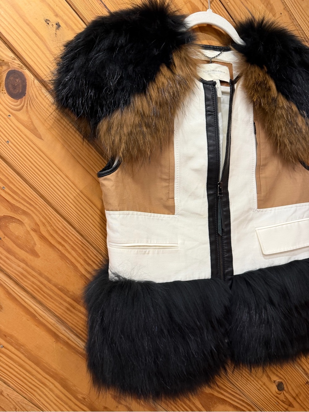 BCBG Max Azria Runway fur vest NWT rockstar M ISELIN vest - Picture 7 of 16